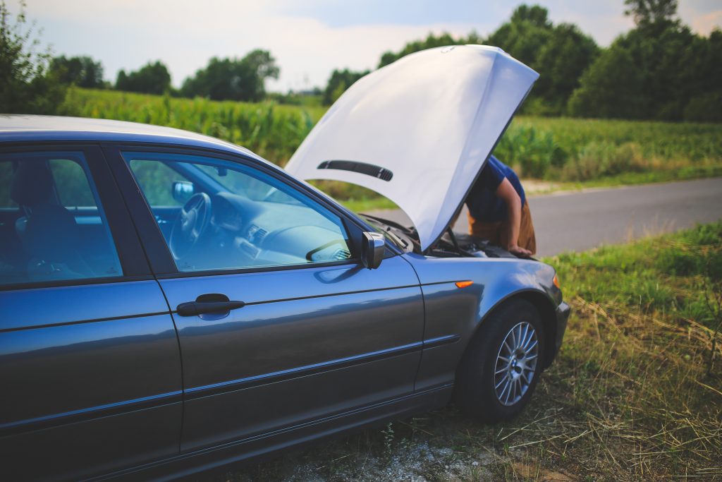 A car needing a jump start