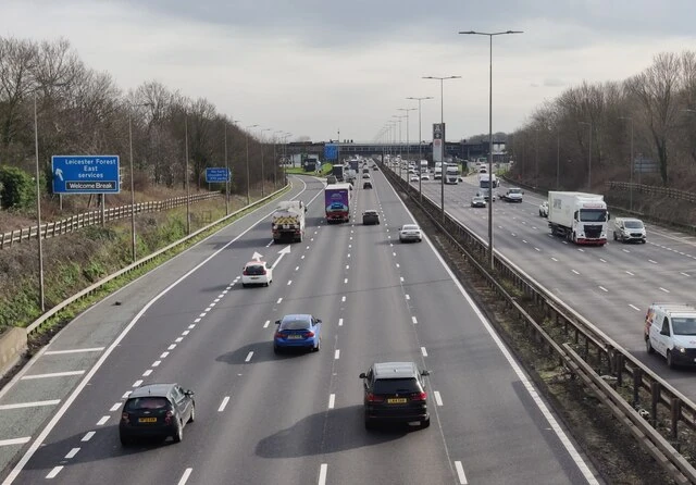M1 motorway at Leicester Forest services