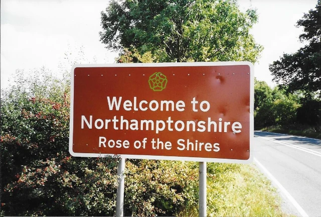 Welcome to Northamptonshire road sign
