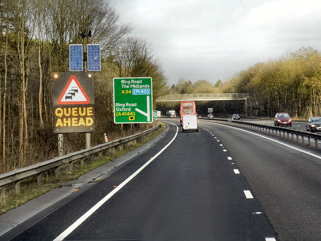 Northbound A34 near Oxford