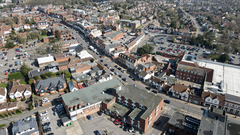 Billericay photographed from the air by a drone