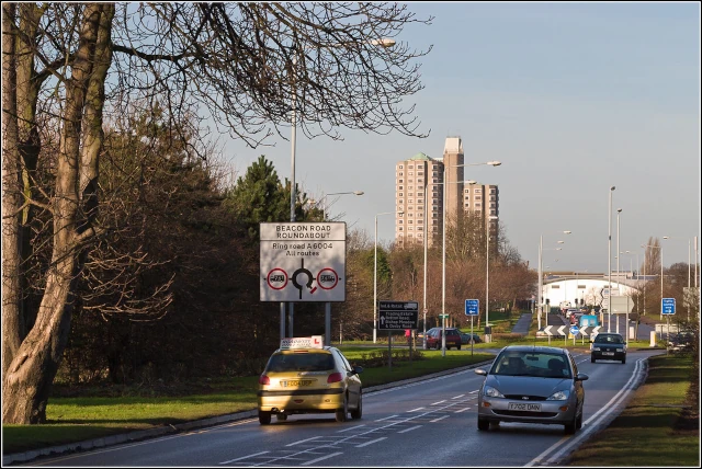 Beacon Road Roundabout in Loughborough, Leicestershire