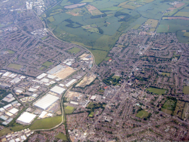 Dunstable, Bedfordshire from the air