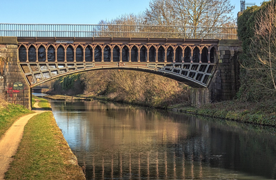 Photo over river and bridge in Smethwick