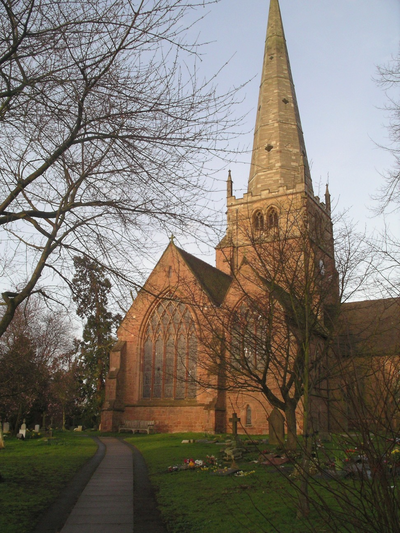 Photograph in Solihull of cathedral and grounds