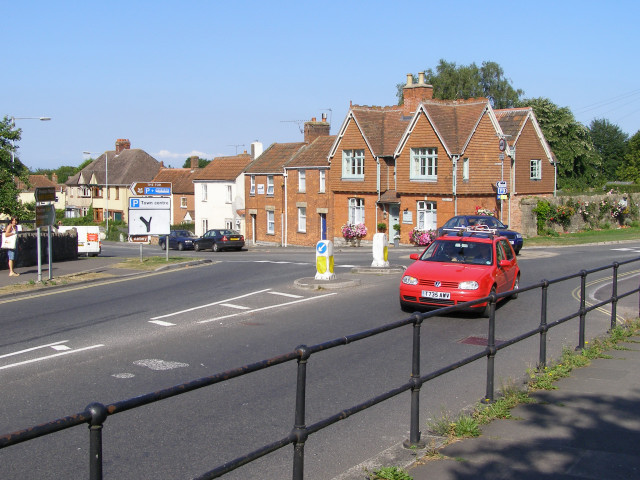 Roundabout at the junction of Bere Lane and Chilkwell Street, Glastonbury