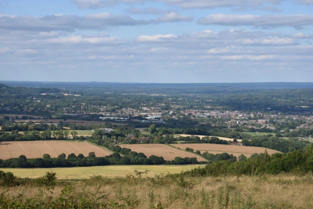 Petersfield as viewed from the top of Butser Hill