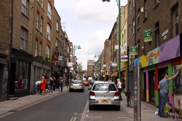 Photo of a busy street on Brick Lane East London
