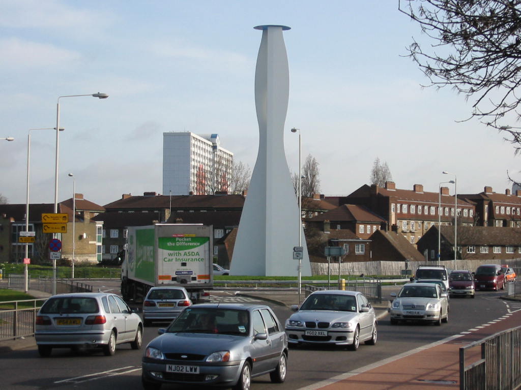 Barking roundabout with art sculpture