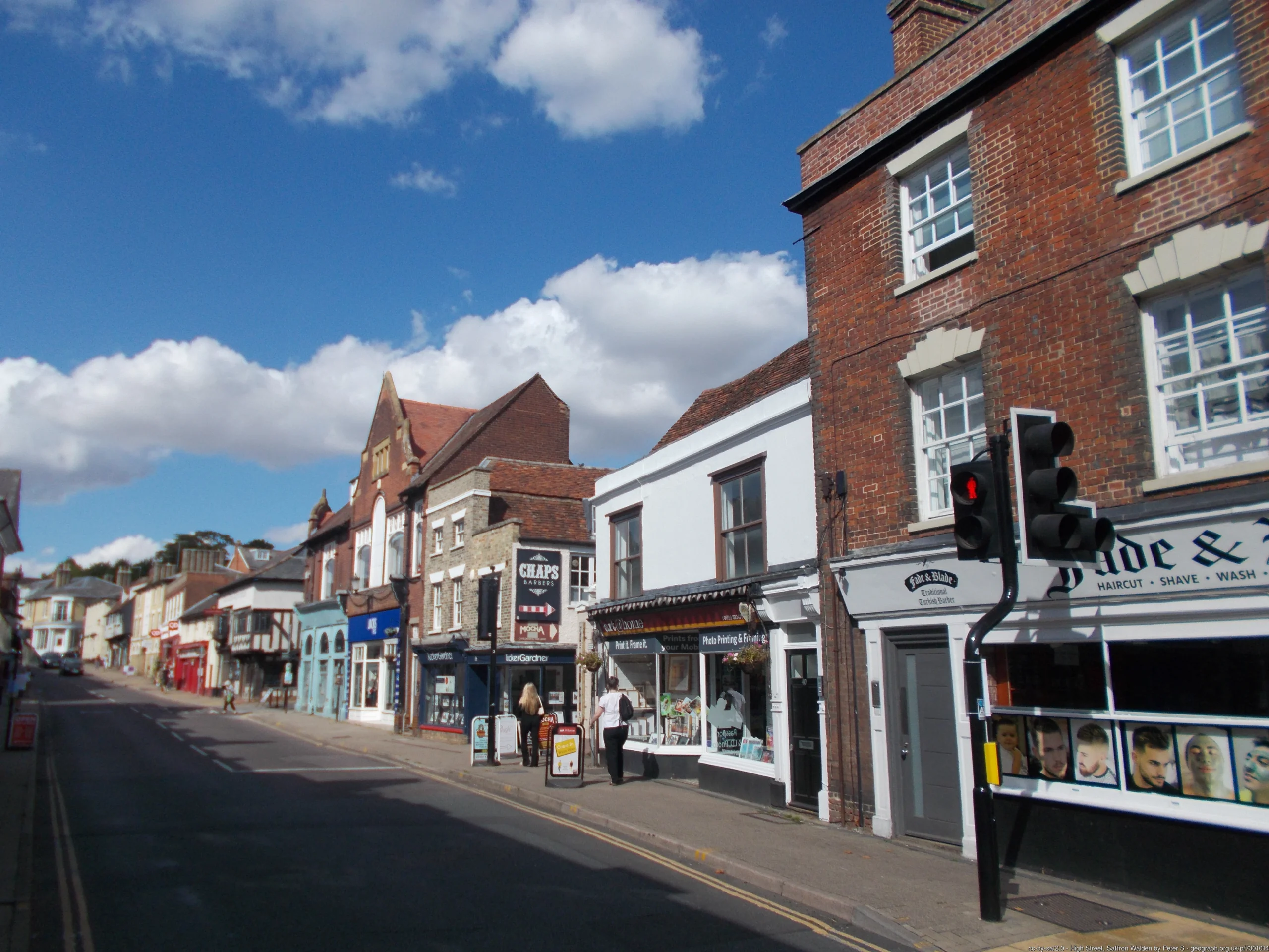 A high street in Saffron Walden