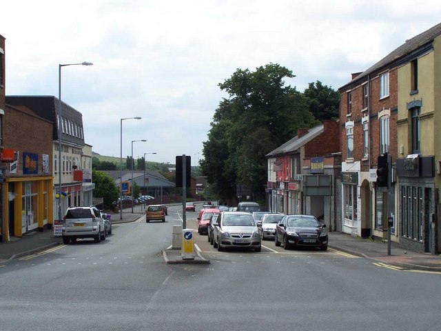 Walsall Road near centre of Cannock, Staffordshire