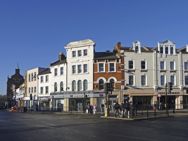 Junction of Church Street and Silver Street in Enfield, London