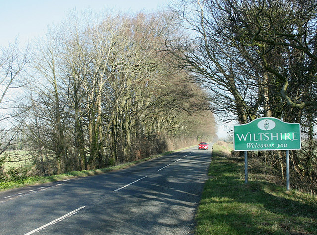 Wiltshire border road sign