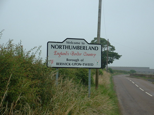 England-Scotland border on the B6461, Northumberland