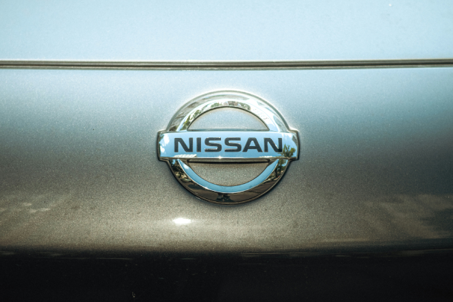 Nissan badge close up